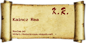 Kaincz Rea névjegykártya